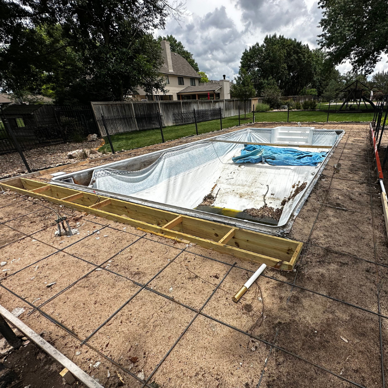 Cruz pool-before progress